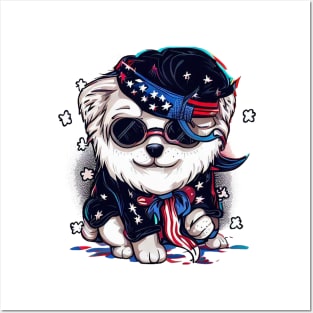 Cute Dog 4th Of July Firework Fang Posters and Art
